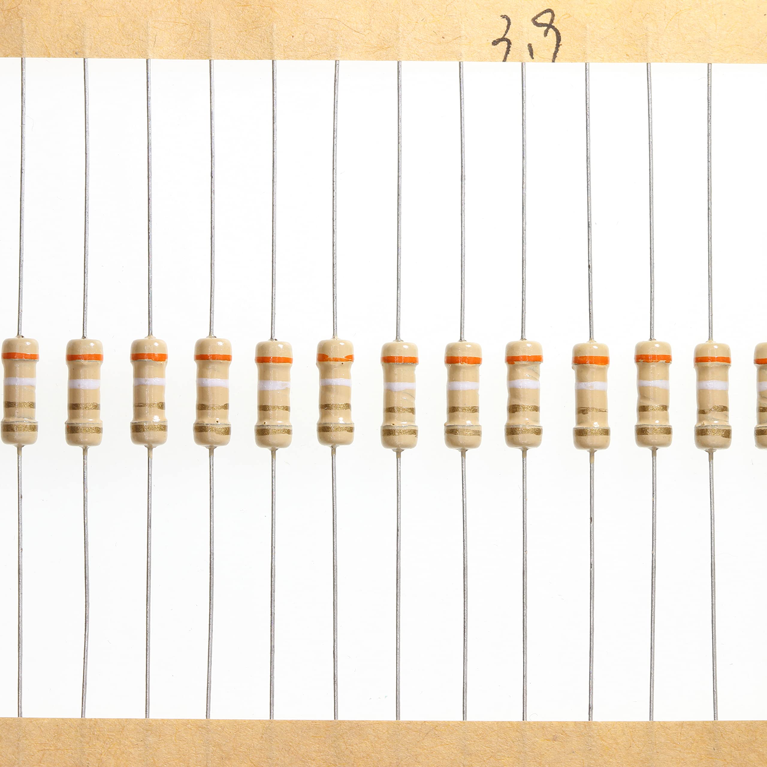HUABAN 100 Pieces 0.5 Watts 3.9 Ohm 5 Percent Carbon Film Resistor for Electronics Projects