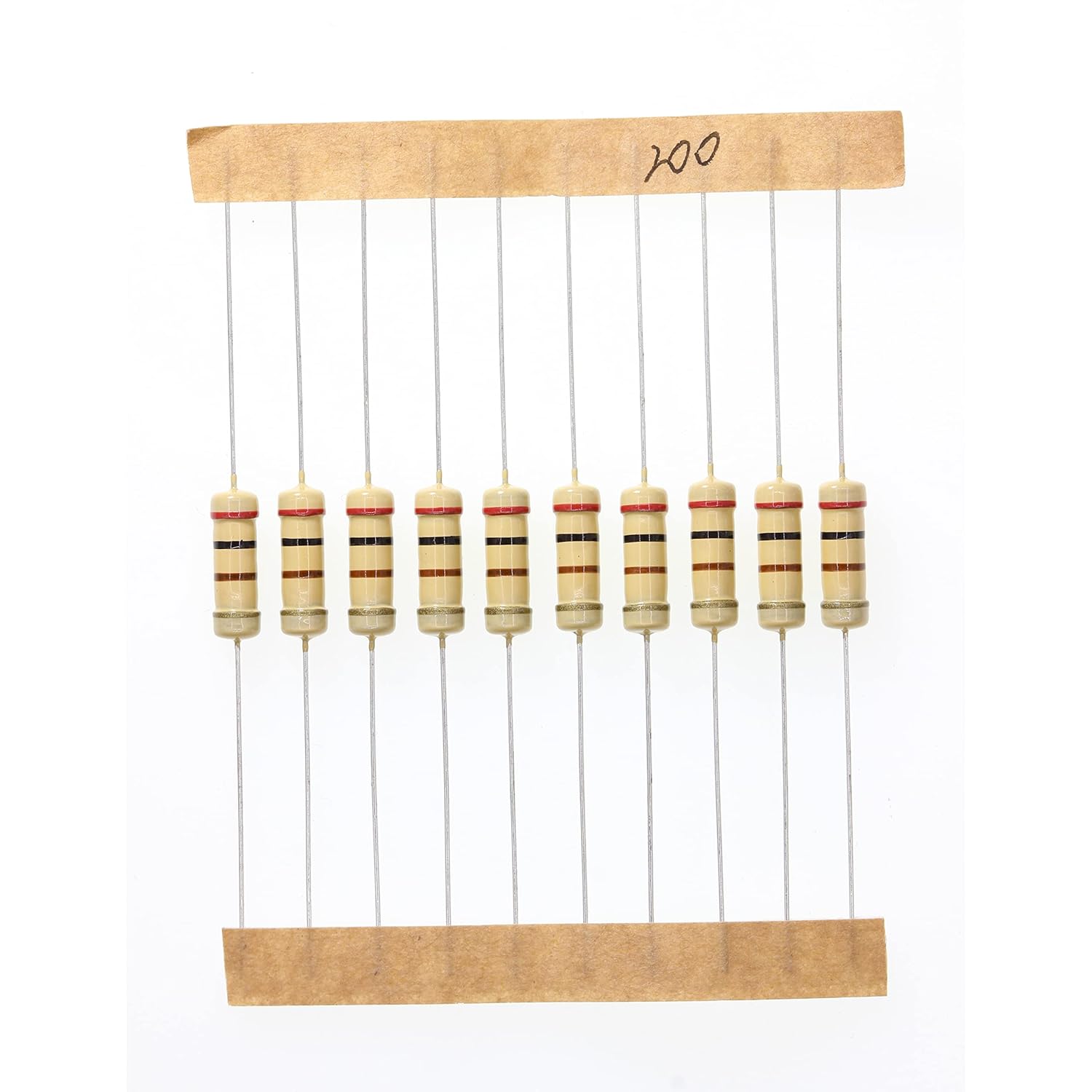 HUABAN HUABAN 100 Pieces 0.5 Watts 200 Ohm 5 Percent Carbon Film Resistor for Electronics Projects - View 3 of 9