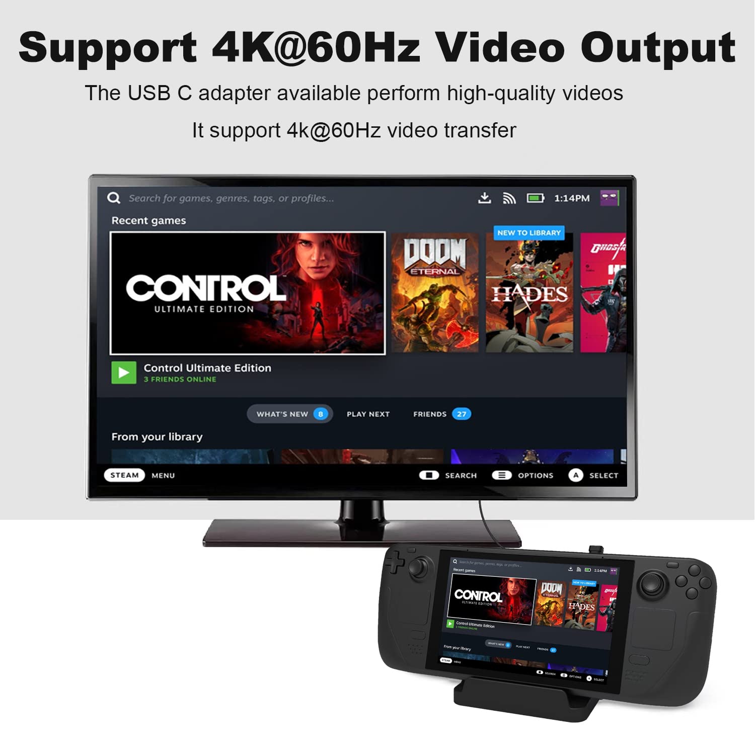 AreMe AreMe 180 Degree Angle USB C Adapter 2 Pack U Shape Male to Female 10Gbps PD 100W Compatible with Steam Deck Switch Laptop Tablet Phone - View 4 of 6