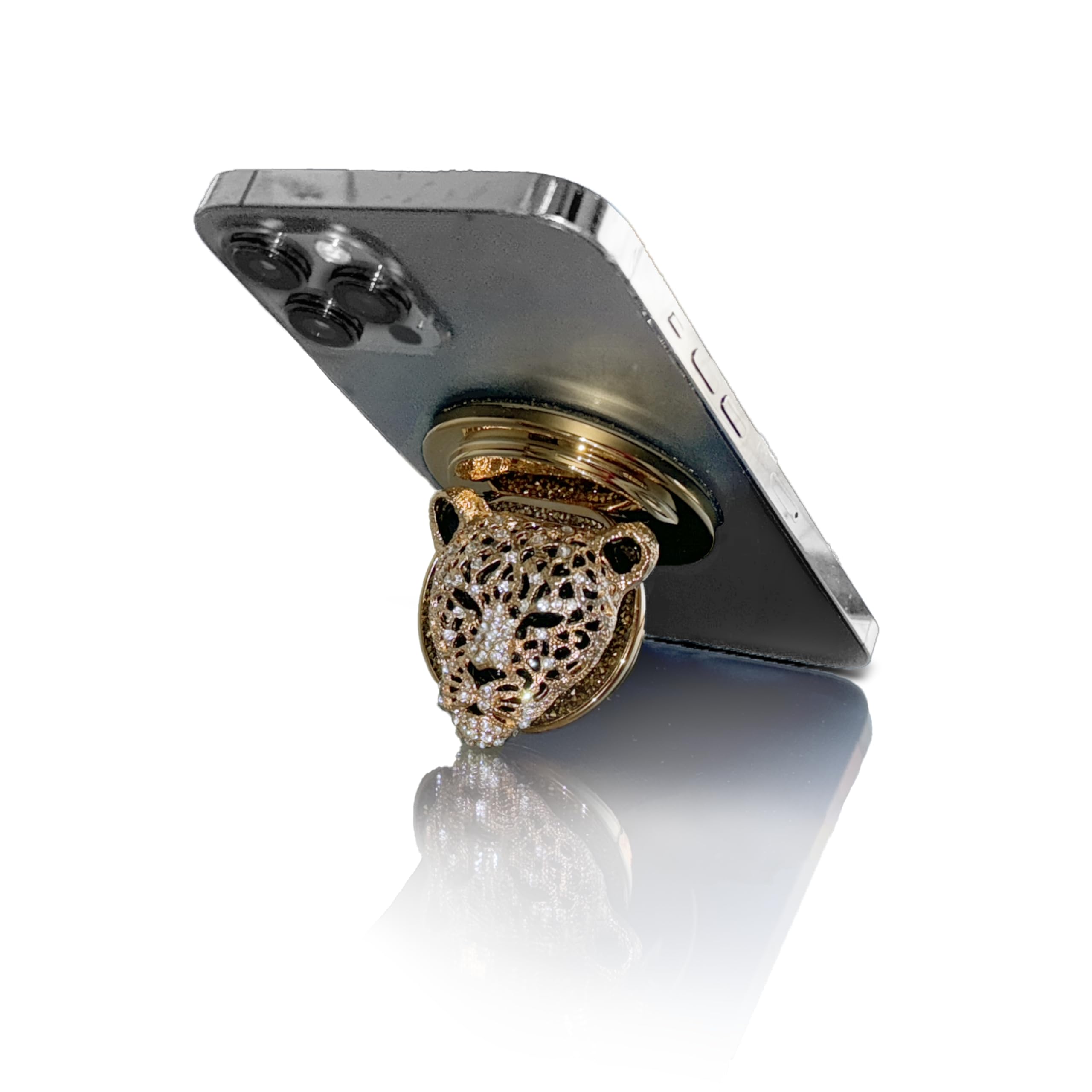 HANDL O MagSafe Jewel Cheetah Phone Grip and Stand Removable Magnetic Grip, Retractable Finger Holder POPL Tap-to-Share Contact Tech - View 6 of 8