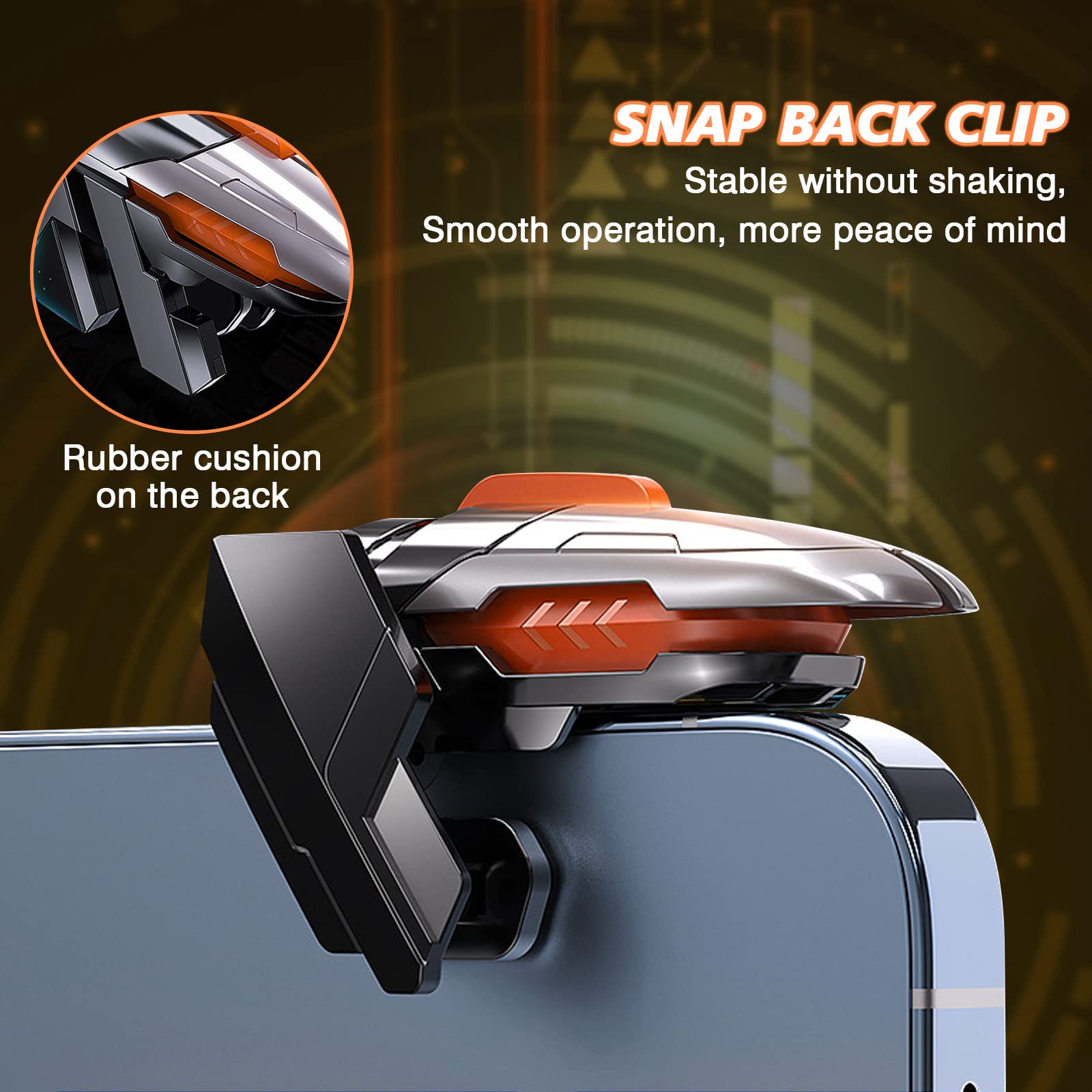 Newseego Newseego Mobile Gaming Trigger Six-Finger Game Controller for iPhone and Android Mechanical Black Design Sensitive Shooter Controller - View 4 of 7