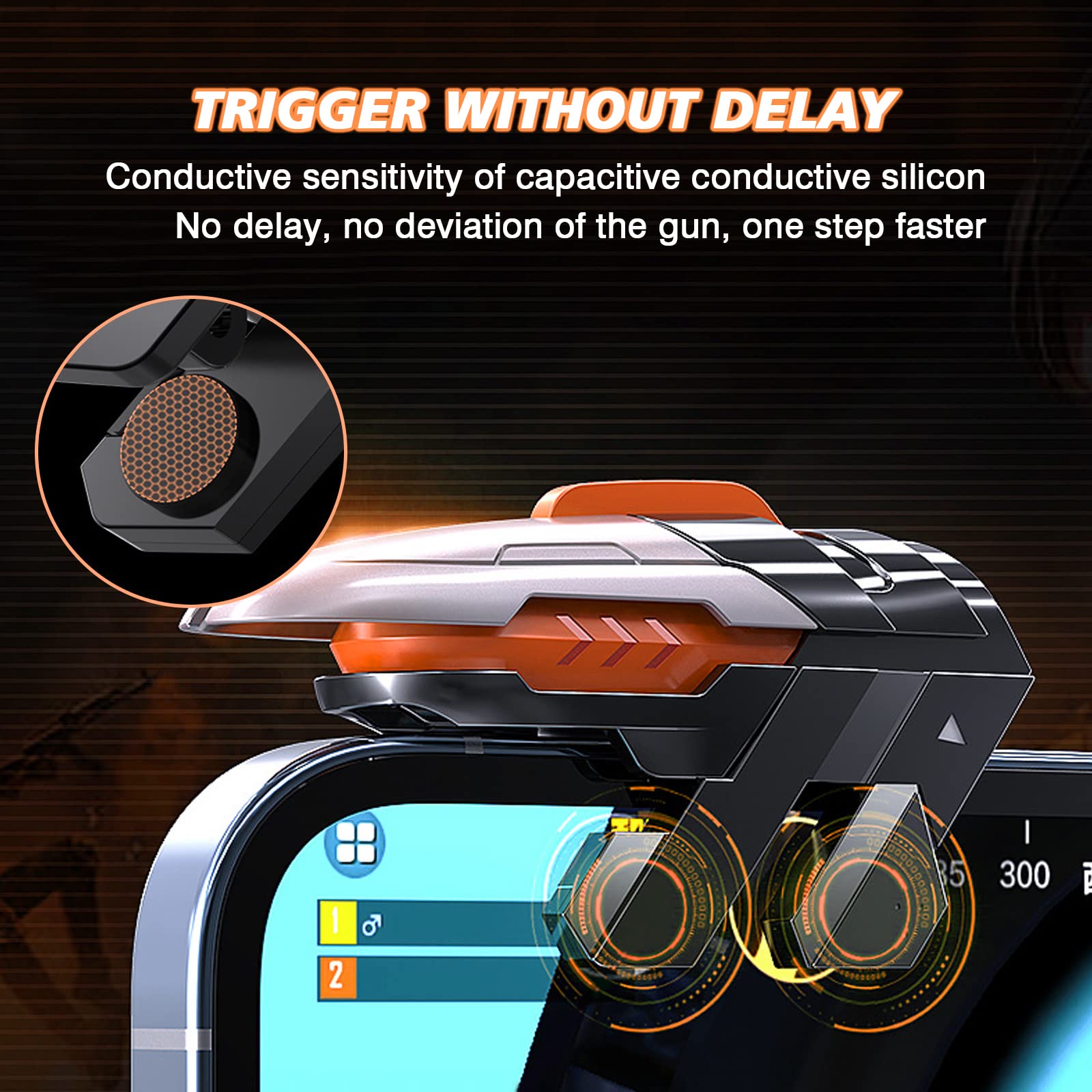 Newseego Newseego Mobile Gaming Trigger Six-Finger Game Controller for iPhone and Android Mechanical Black Design Sensitive Shooter Controller - View 5 of 7