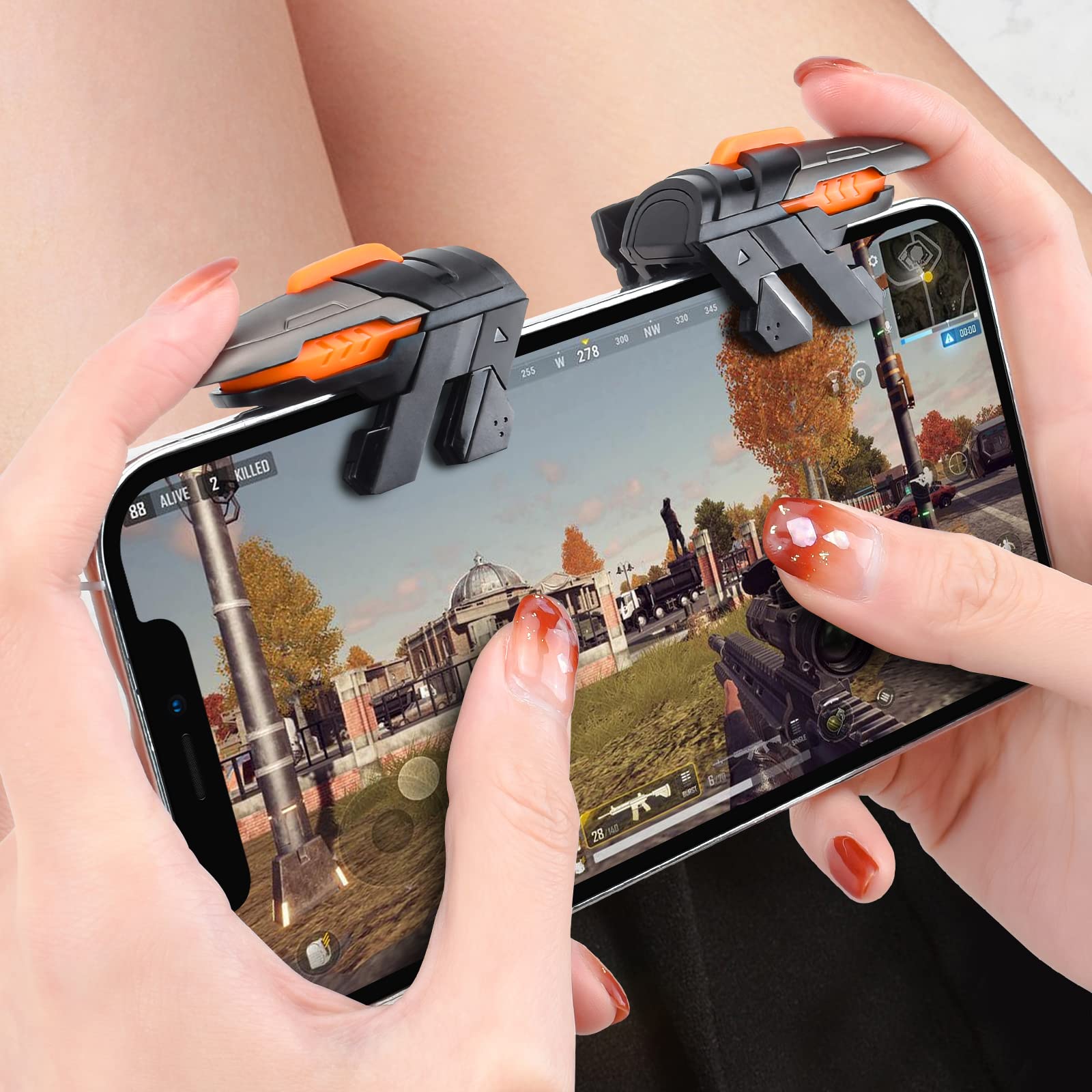 Newseego Newseego Mobile Gaming Trigger Six-Finger Game Controller for iPhone and Android Mechanical Black Design Sensitive Shooter Controller - View 7 of 7