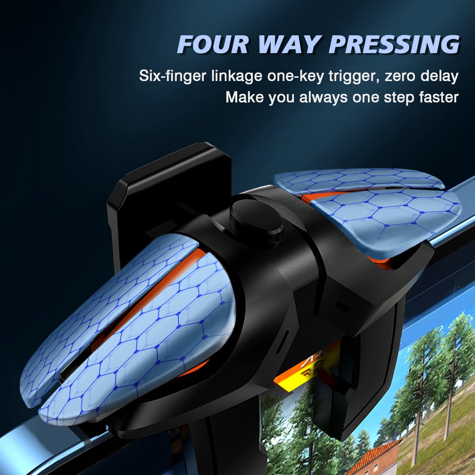 Newseego Newseego Mobile Game Controller Sensitive Trigger Shooter for iPhone Android Six-Finger Joysticks Aim Fire Keys for Survival Games - View 3 of 7