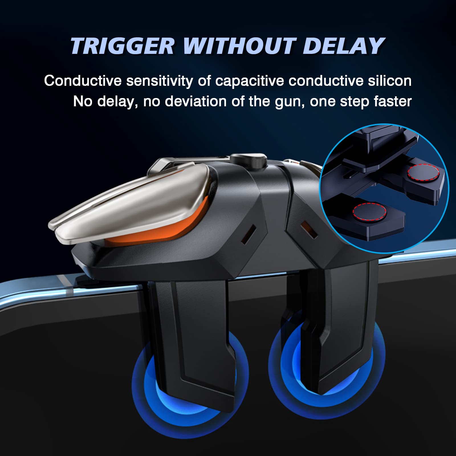 Newseego Newseego Mobile Game Controller Sensitive Trigger Shooter for iPhone Android Six-Finger Joysticks Aim Fire Keys for Survival Games - View 5 of 7