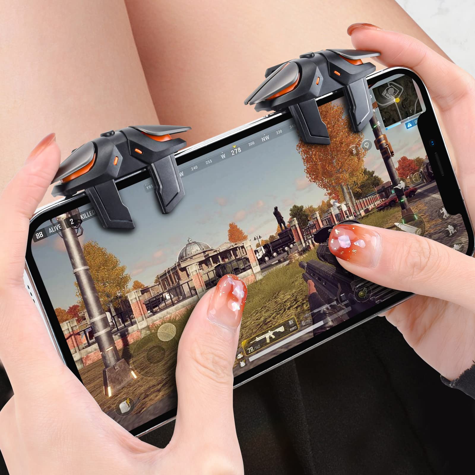 Newseego Newseego Mobile Game Controller Sensitive Trigger Shooter for iPhone Android Six-Finger Joysticks Aim Fire Keys for Survival Games - View 7 of 7