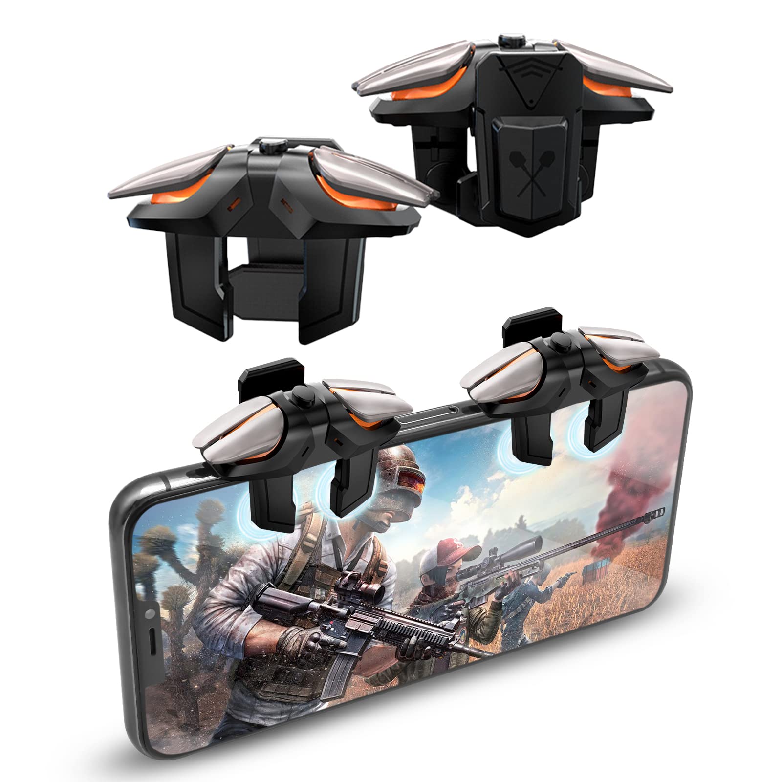 Newseego Newseego Mobile Game Controller Sensitive Trigger Shooter for iPhone Android Six-Finger Joysticks Aim Fire Keys for Survival Games