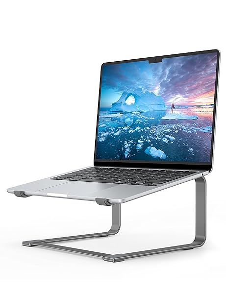SOUNDANCE "Ergonomic SOUNDANCE Laptop Stand: Heavy-Duty Metal Riser for 12-17.3" Laptops - Stable & Stylish Desk Solution"