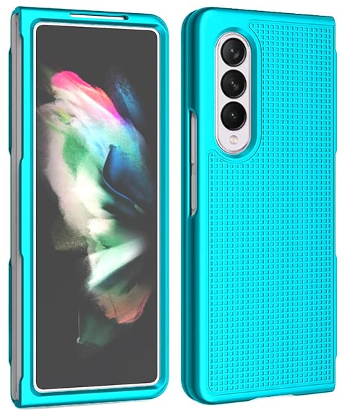 Nakedcellphone Galaxy Z Fold 3 Case with Clip & S Pen Slot - Slim Hard Cover & Rotating Belt Holster Combo in Teal Aqua Mint - View 10 of 11