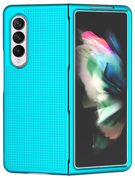 Nakedcellphone Galaxy Z Fold 3 Case with Clip & S Pen Slot - Slim Hard Cover & Rotating Belt Holster Combo in Teal Aqua Mint - View 11 of 11