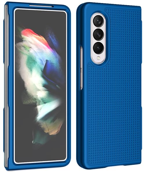 Nakedcellphone Galaxy Z Fold 3 5G Case with Clip & S Pen Slot - Slim Hard Cover & Rotating Belt Holster Combo in Cobalt Blue - View 10 of 11