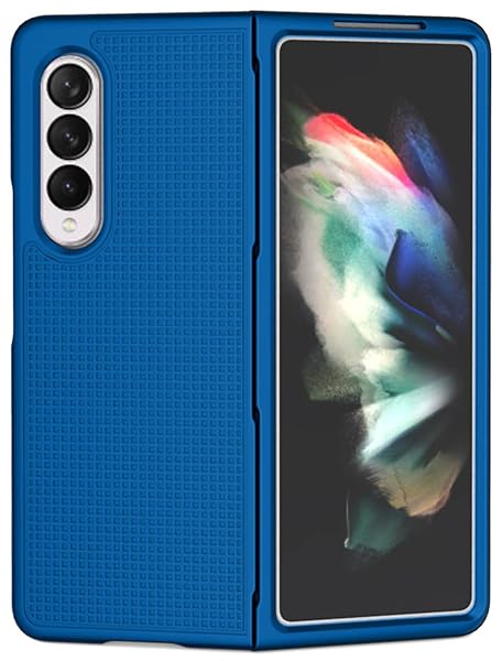 Nakedcellphone Galaxy Z Fold 3 5G Case with Clip & S Pen Slot - Slim Hard Cover & Rotating Belt Holster Combo in Cobalt Blue - View 11 of 11