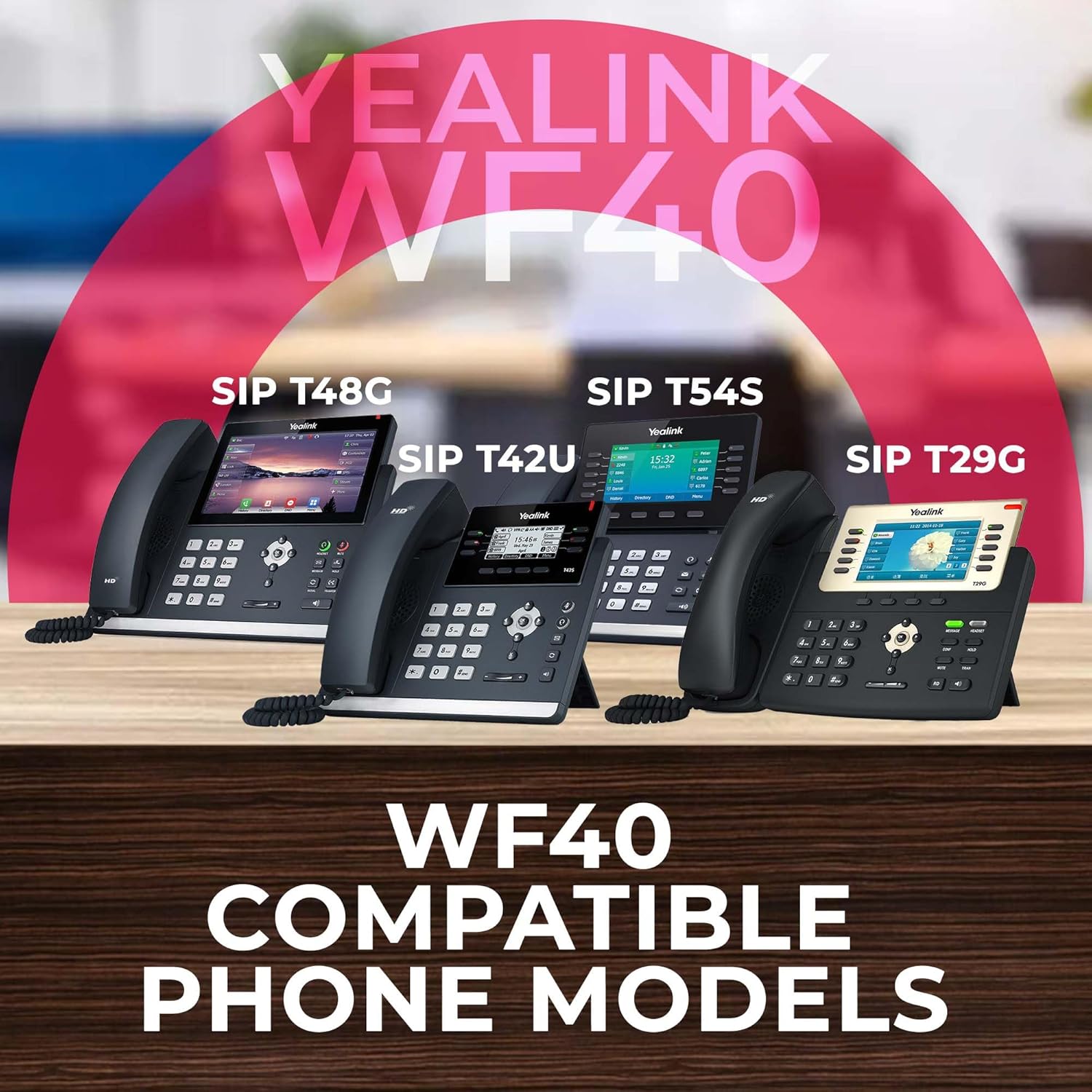 Global Teck Worldwide Yealink WiFi Adapter WF40 USB Dongle for IP Phones Compatible with T41S T42S T46S T48S T52S T54S T42U T43U T46U T48U T27G T29G T46G T48G Global Teck Cloth Pack of 10 - View 2 of 9