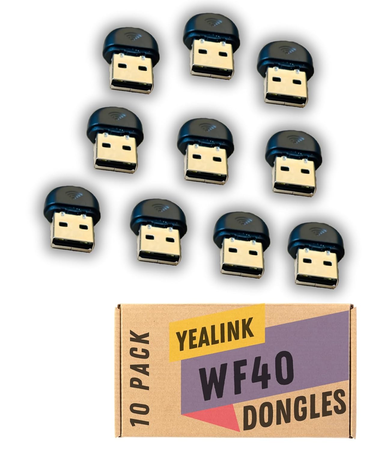 Global Teck Worldwide Yealink WiFi Adapter WF40 USB Dongle for IP Phones Compatible with T41S T42S T46S T48S T52S T54S T42U T43U T46U T48U T27G T29G T46G T48G Global Teck Cloth Pack of 10 - View 5 of 9