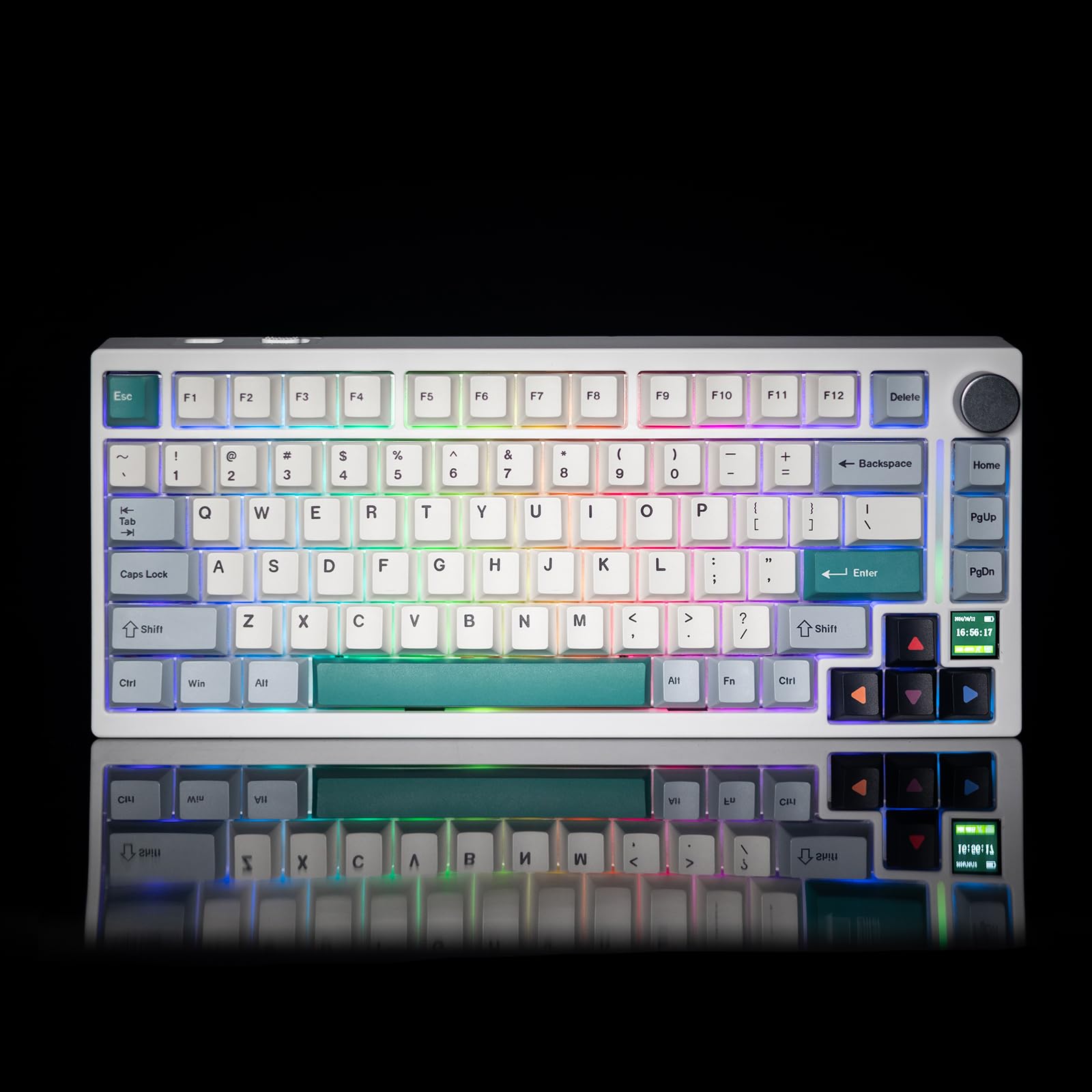 GK GAMAKAY TK75 V2 75% Silent Mechanical Keyboard with TFT Screen, Hot Swap RGB Bluetooth 5.0 2.4GHz Wireless USB-C Wired PBT Cherry Profile Keycaps - View 7 of 9