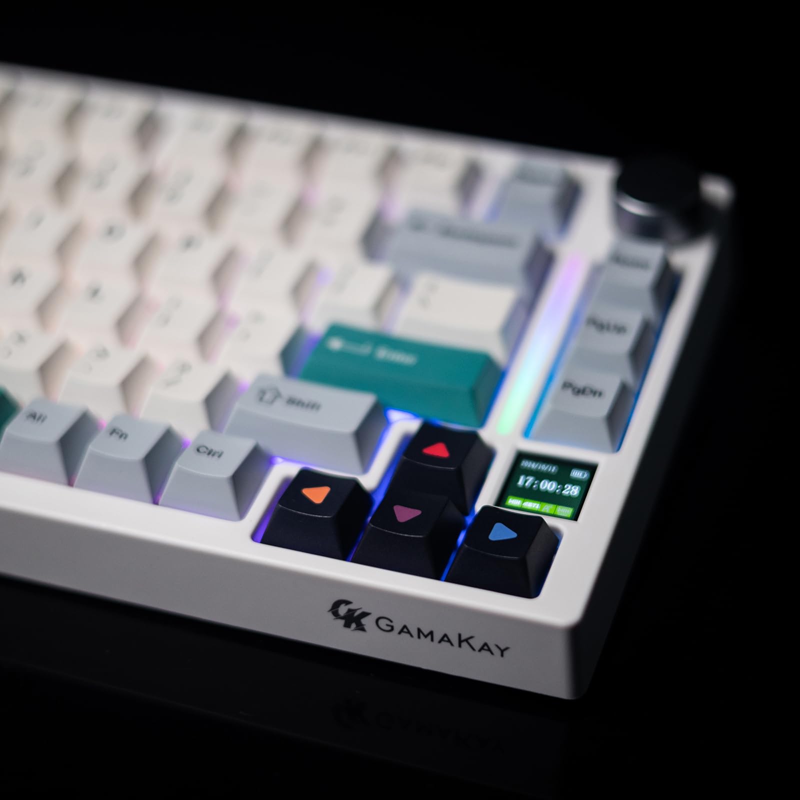 GK GAMAKAY TK75 V2 75% Silent Mechanical Keyboard with TFT Screen, Hot Swap RGB Bluetooth 5.0 2.4GHz Wireless USB-C Wired PBT Cherry Profile Keycaps - View 8 of 9