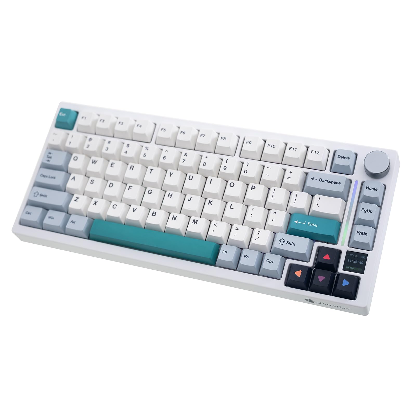 GK GAMAKAY TK75 V2 75% Silent Mechanical Keyboard with TFT Screen, Hot Swap RGB Bluetooth 5.0 2.4GHz Wireless USB-C Wired PBT Cherry Profile Keycaps - View 9 of 9