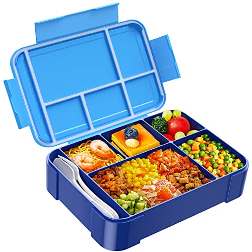 Jelife Jelife 1450ml Leakproof Bento Lunch Box for Kids - 6 Compartments & Silverware, Perfect for Back to School & Daycare