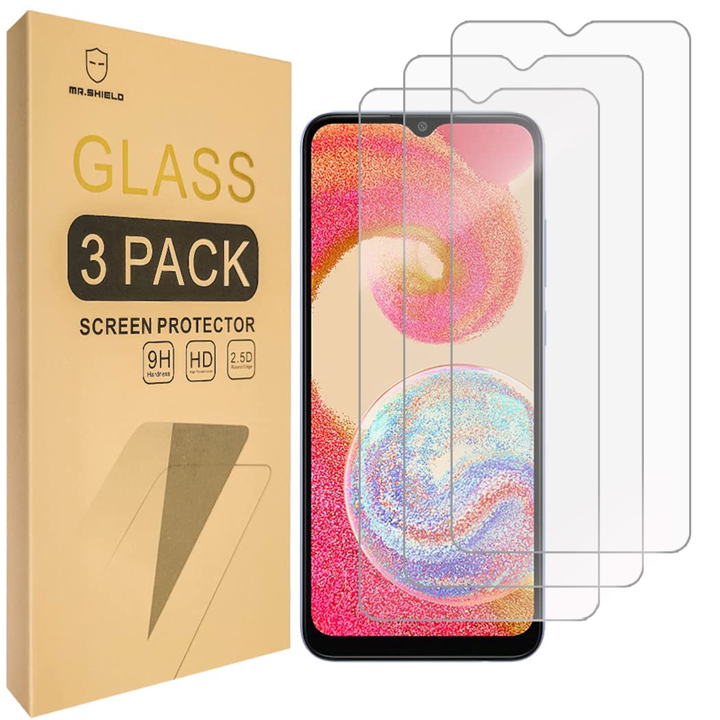 Mr.Shield [3-Pack] Designed For Samsung Galaxy A04e [Upgrade Maximum Cover Screen Version] [Tempered Glass] [Japan Glass with 9H Hardness] Screen