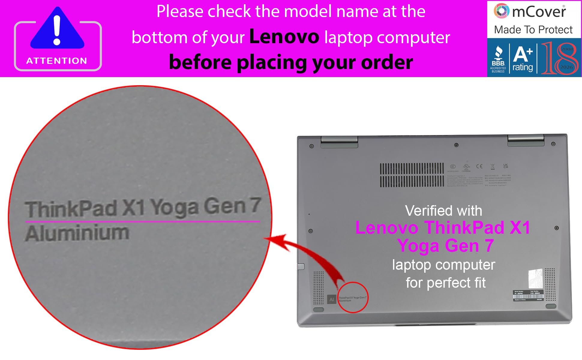 mCover Case for 2021-2023 14" Lenovo ThinkPad X1 Yoga Gen 6 7 X1 Carbon Gen 9 10 Notebook PC Clear Case Only - View 4 of 7