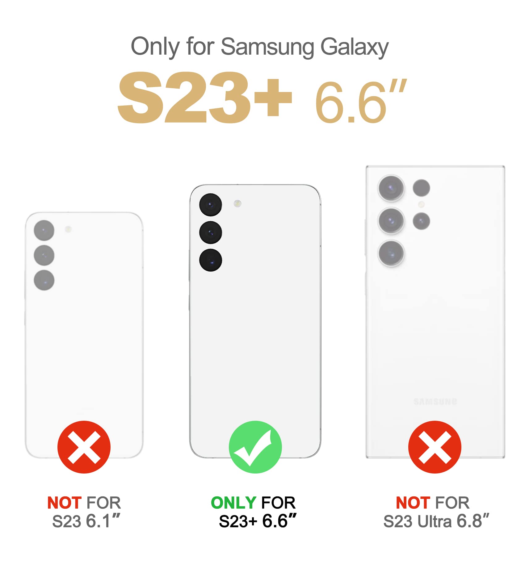 SURITCH SURITCH Samsung Galaxy S23 Plus Case with Built-in Screen Protector Dual-Layer Shockproof Rugged Bumper Cover Rose Marble 6.6 Inch - View 2 of 7