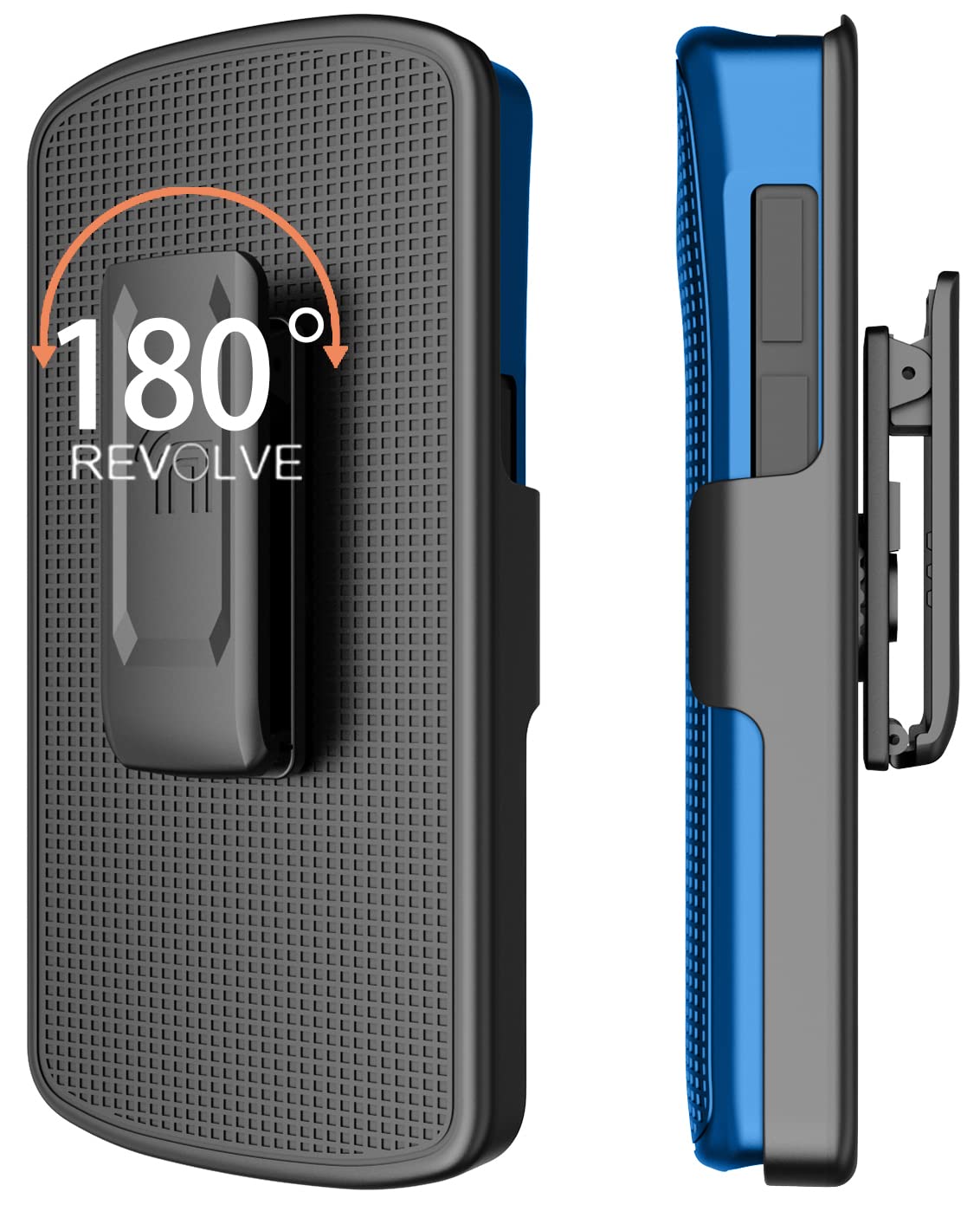 Case with Clip for Zebra TC53 TC58 Mobile Computer Scanner, Nakedcellphone Slim Hard Shell Cover with Kickstand and [Rotating Ratchet] Belt Hip - View 3 of 9