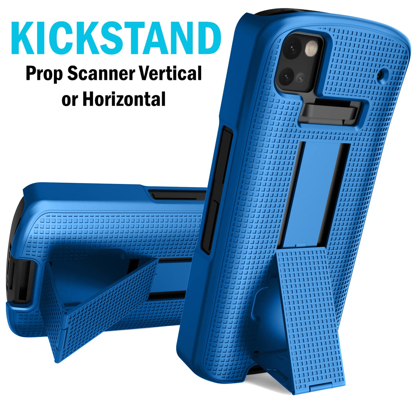 Case with Clip for Zebra TC53 TC58 Mobile Computer Scanner, Nakedcellphone Slim Hard Shell Cover with Kickstand and [Rotating Ratchet] Belt Hip - View 4 of 9