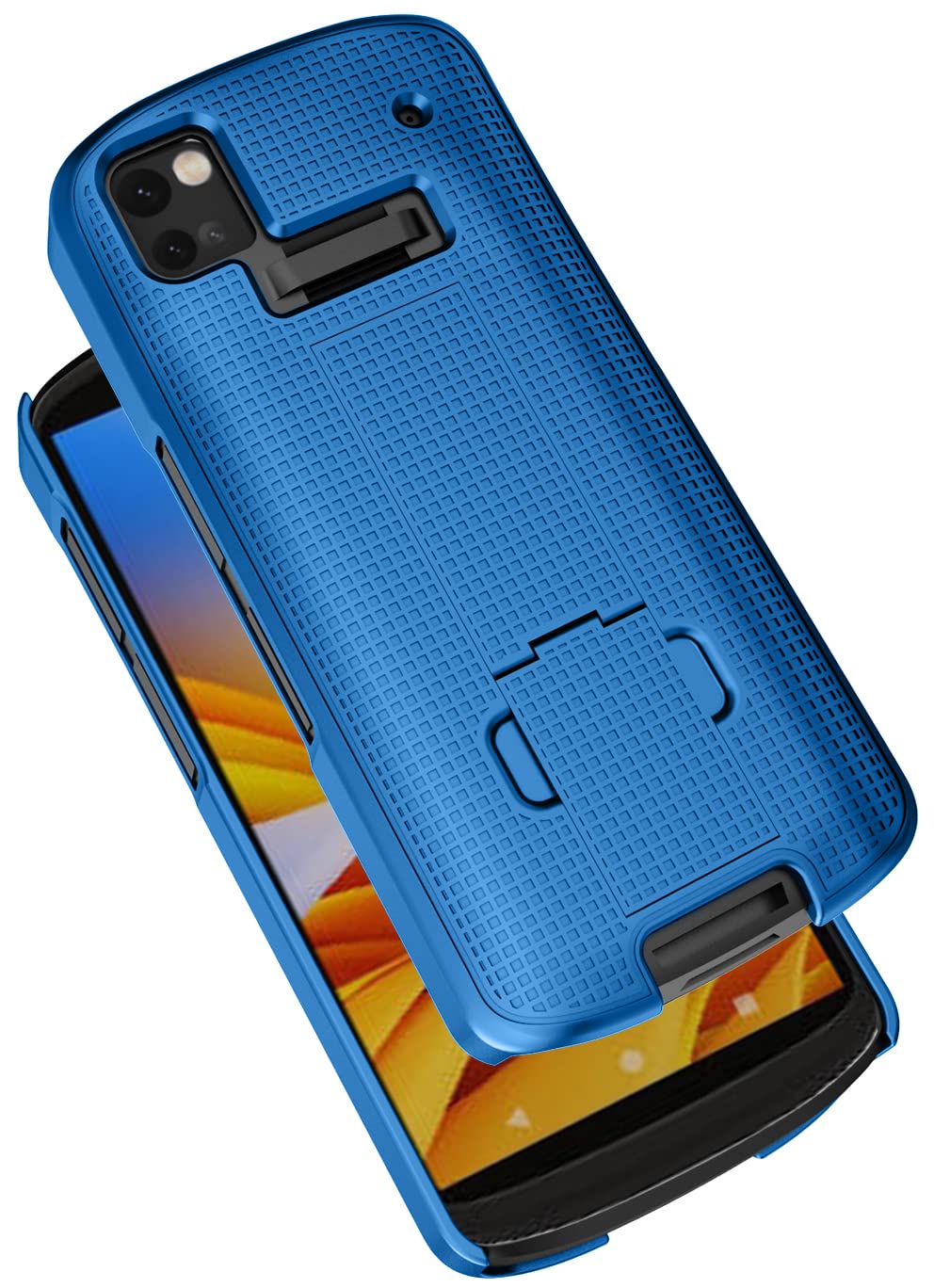 Case with Clip for Zebra TC53 TC58 Mobile Computer Scanner, Nakedcellphone Slim Hard Shell Cover with Kickstand and [Rotating Ratchet] Belt Hip - View 5 of 9