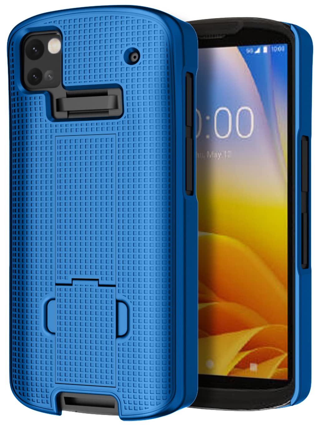 Case with Clip for Zebra TC53 TC58 Mobile Computer Scanner, Nakedcellphone Slim Hard Shell Cover with Kickstand and [Rotating Ratchet] Belt Hip - View 6 of 9