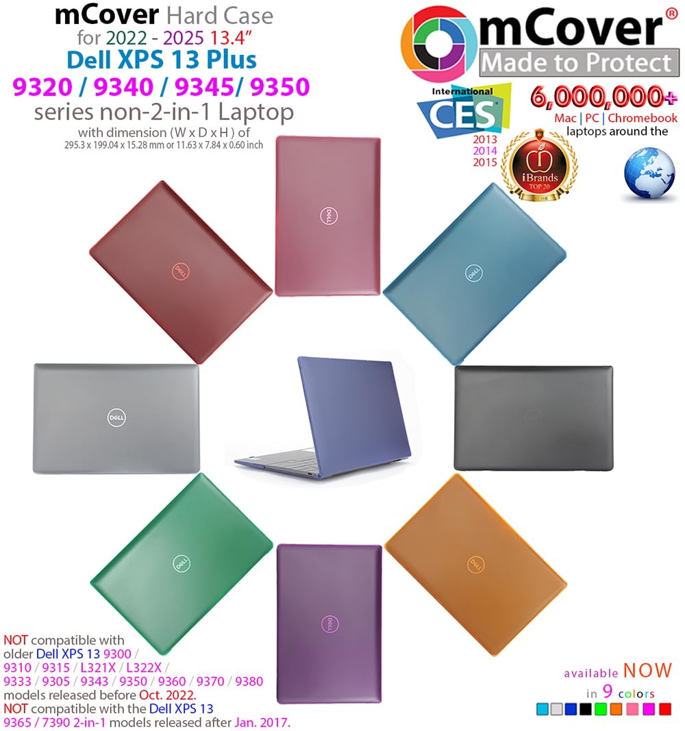 mCover mCover Case for 2022 2023 13.4 Dell XPS 13 Plus 9320 Traditional Notebook Aqua Color - View 2 of 8