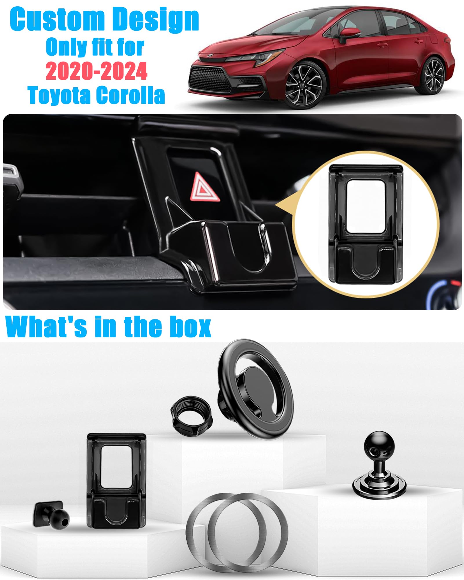 Mengfly Car Phone Holder Mount, for Toyota Corolla 2024 2023 2022 2021 2020, Air Vent Stand, Magsafe Magnetic Navigation Bracket, for Magsafe Case, - View 3 of 6