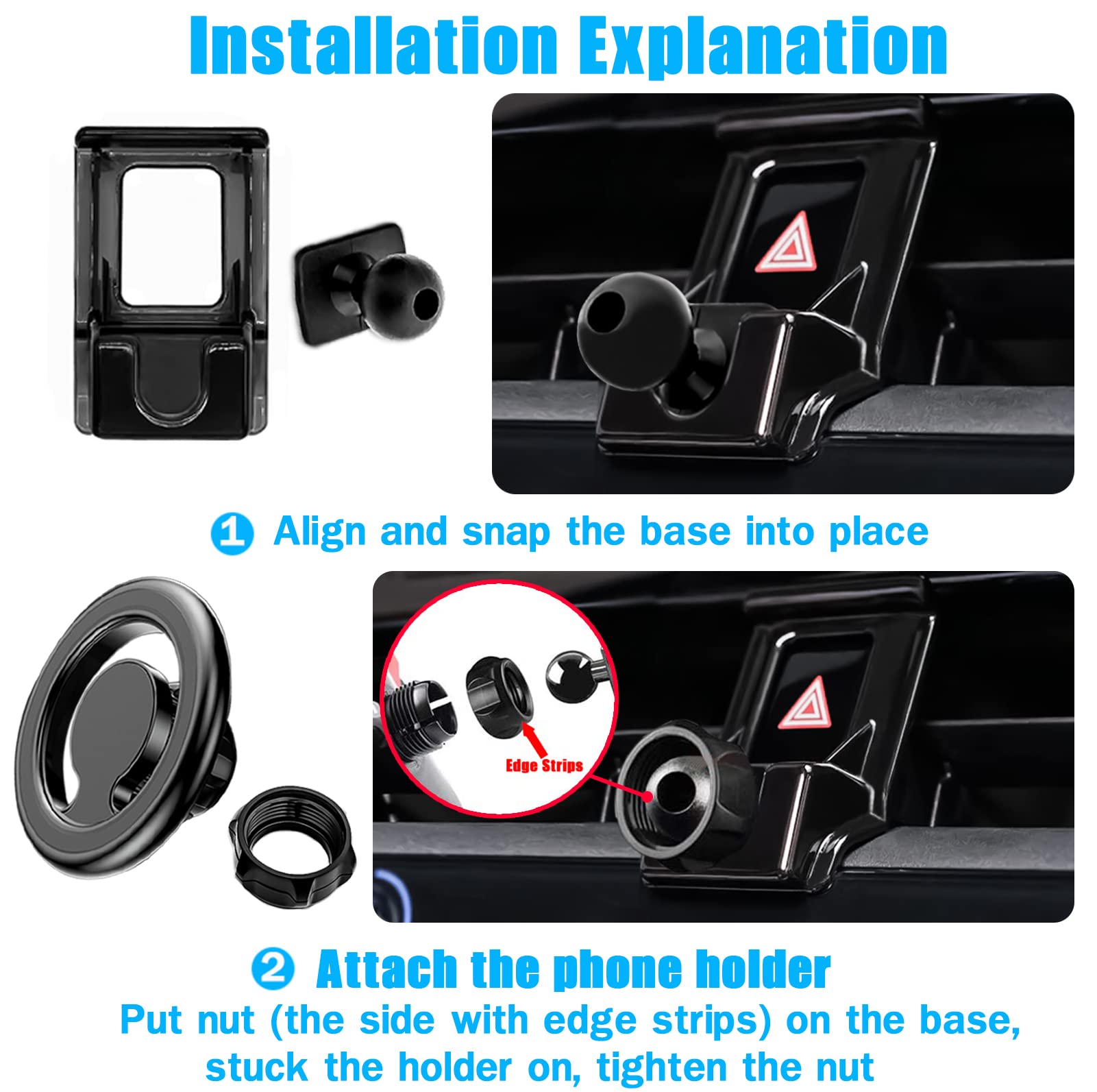 Mengfly Car Phone Holder Mount, for Toyota Corolla 2024 2023 2022 2021 2020, Air Vent Stand, Magsafe Magnetic Navigation Bracket, for Magsafe Case, - View 6 of 6