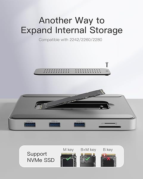 Inateck "Inateck iMac Docking Station: USB Hub for 24" iMac 2021/2023/2024 - Fast USB 3.2 Gen 2 Adapter for M1/M3/M4 (Silver)" - View 6 of 9