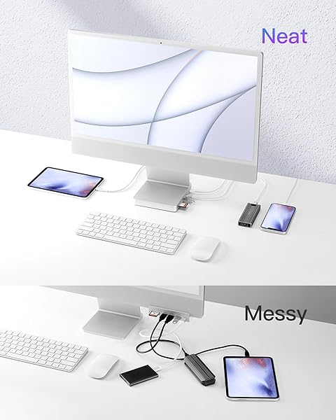 Inateck "Inateck iMac Docking Station: USB Hub for 24" iMac 2021/2023/2024 - Fast USB 3.2 Gen 2 Adapter for M1/M3/M4 (Silver)" - View 7 of 9