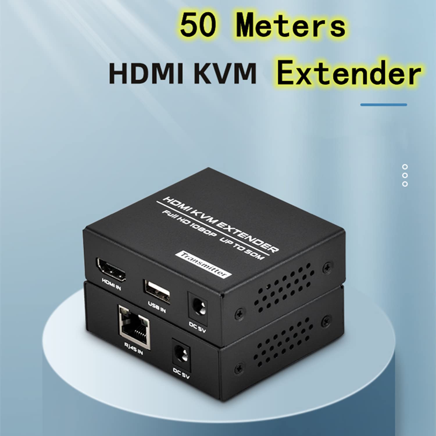 HDMI KVM Extender Over Cat5e/6 1080P 60Hz USB Extender Up to 50m 165ft Supports Keyboard and Mouse Control Remote Signals - View 4 of 7