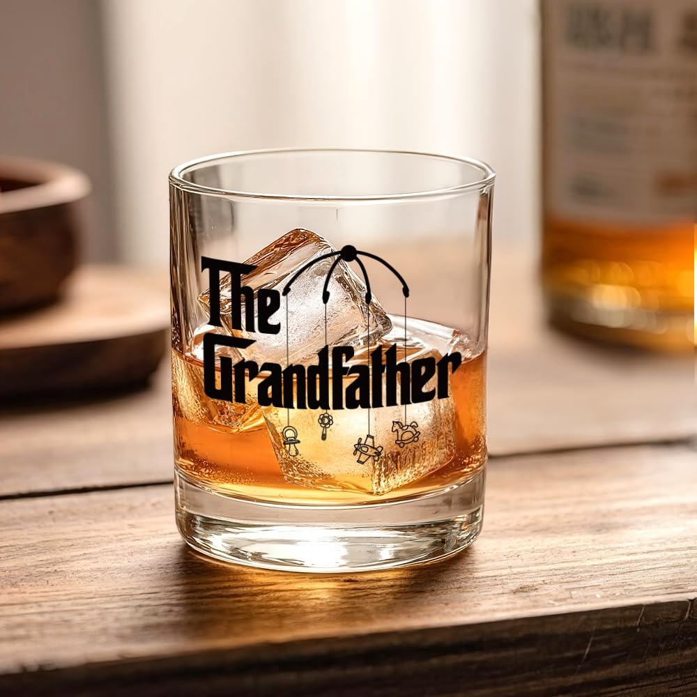 RZHV RZHV Grandfather Crib Bell Whiskey Glass Funny Gift for Men Dad Uncle Grandpa Father's Day Anniversary Birthday - View 4 of 6