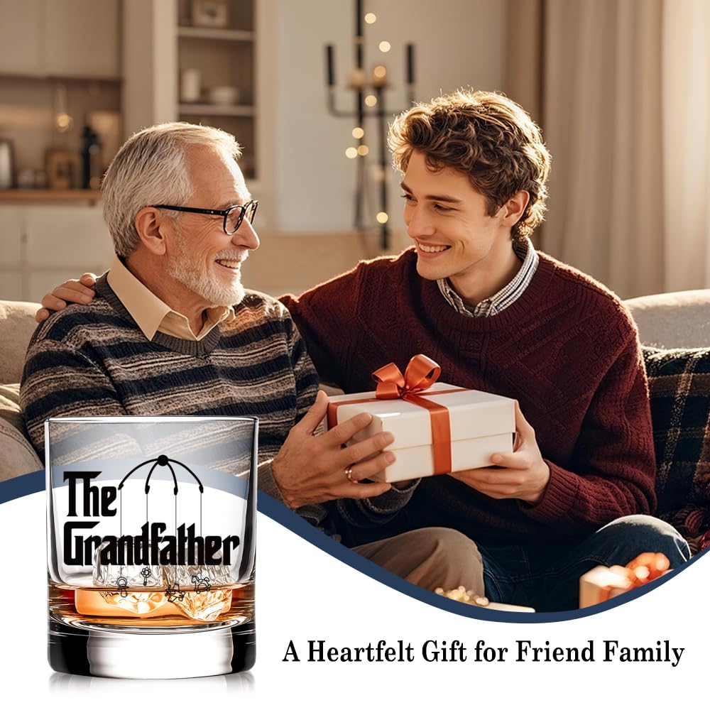 RZHV RZHV Grandfather Crib Bell Whiskey Glass Funny Gift for Men Dad Uncle Grandpa Father's Day Anniversary Birthday - View 6 of 6