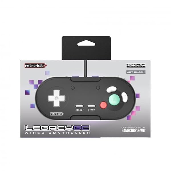 Retro-Bit Retro Bit Legacy GC Wired Controller for GameCube and Wii Black Official Original
