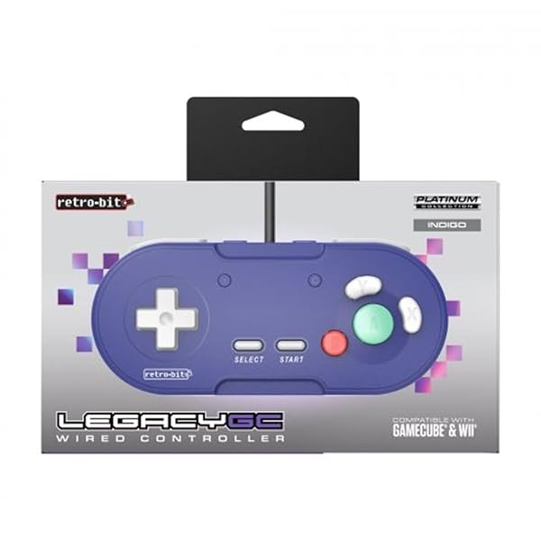 Retro-Bit Retro Bit Legacy GC Wired Controller for GameCube and Wii Indigo Color