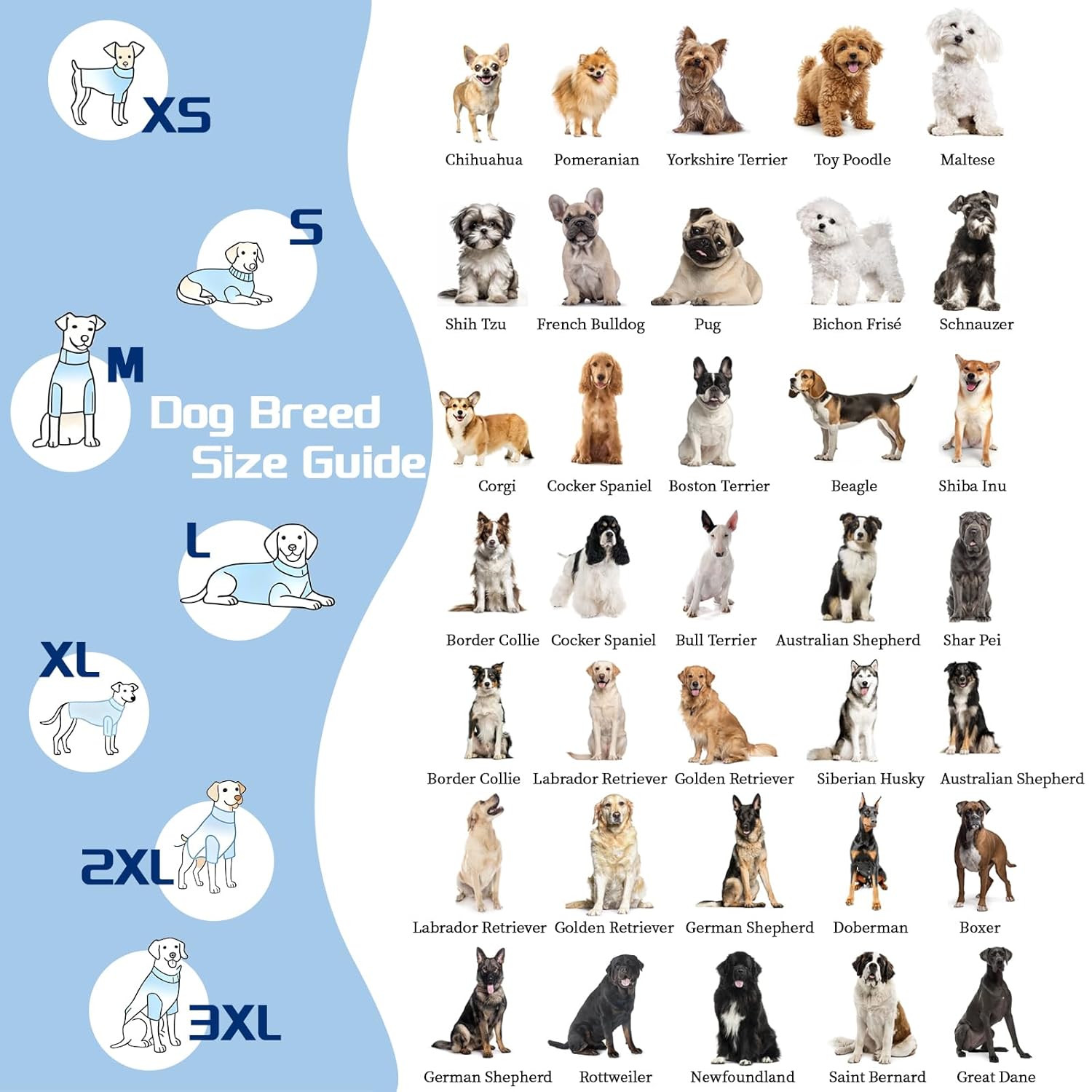 TORJOY TORJOY Breathable Dog Recovery Suit for Male Female After Surgery Anti Licking E Collar Alternative for Small Medium Large Dogs - View 3 of 9