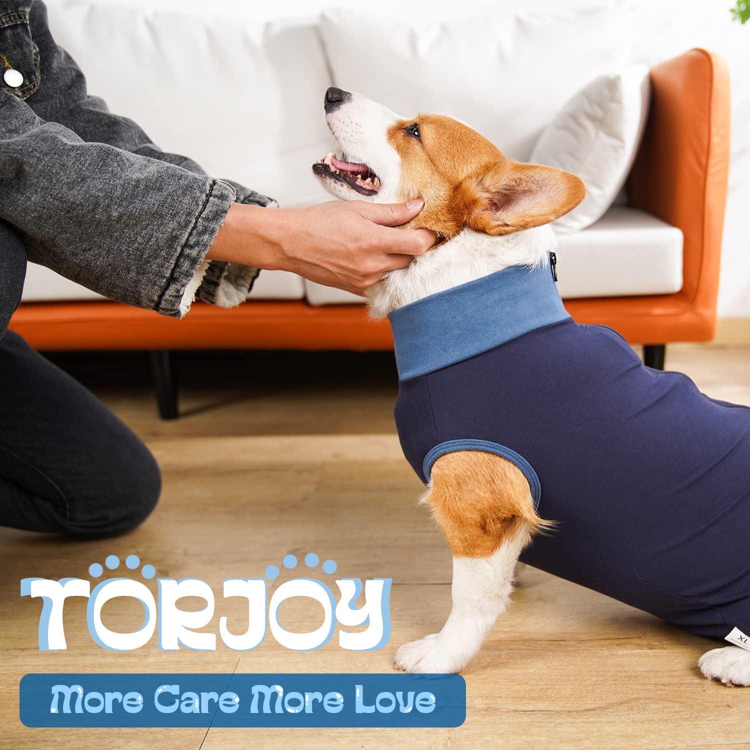 TORJOY TORJOY Breathable Dog Recovery Suit for Male Female After Surgery Anti Licking E Collar Alternative for Small Medium Large Dogs - View 7 of 9