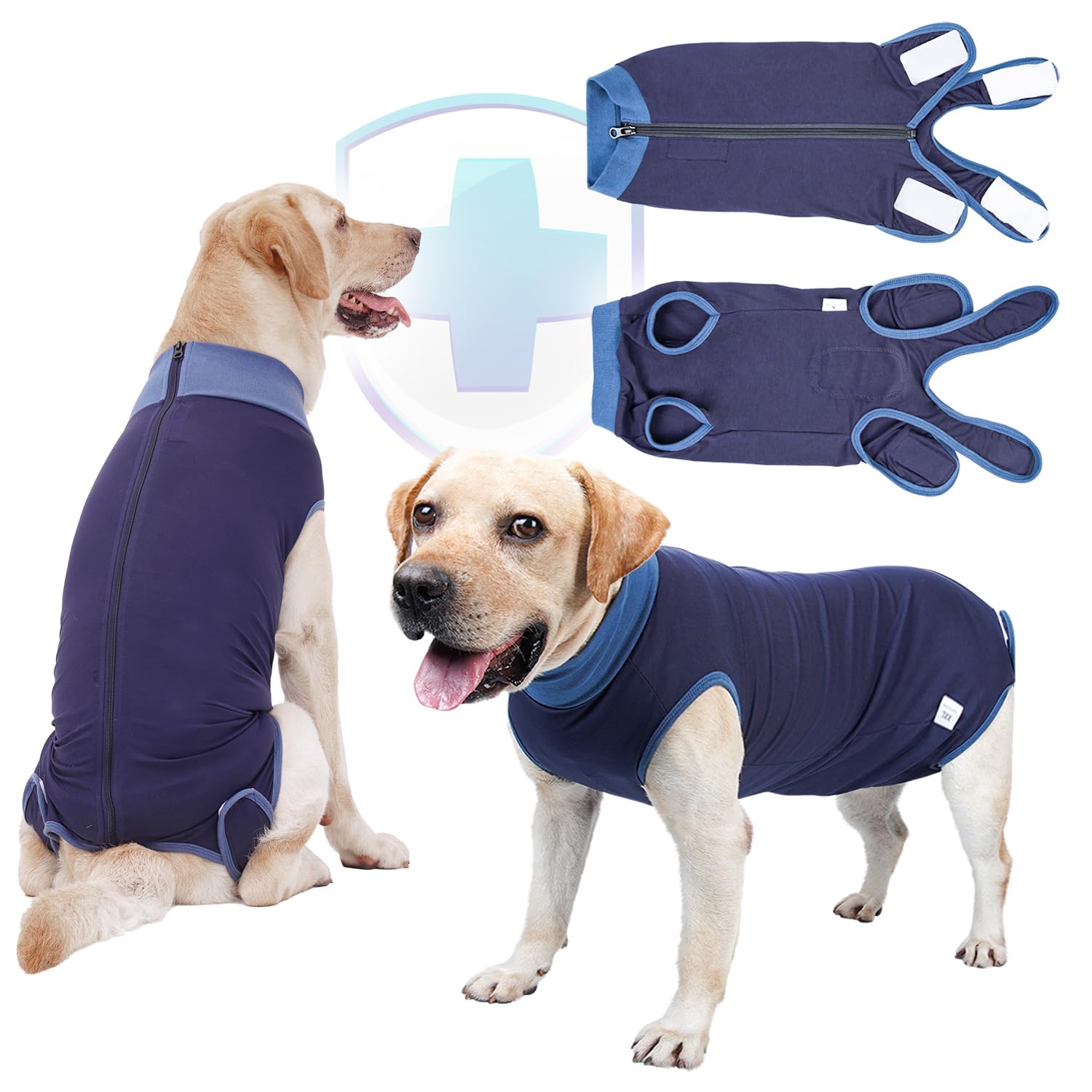 TORJOY TORJOY Breathable Dog Recovery Suit for Male Female After Surgery Anti Licking E Collar Alternative for Small Medium Large Dogs - View 9 of 9