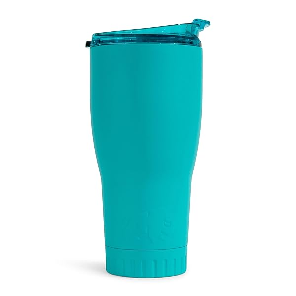 Silver Buffalo Silver Buffalo 30oz Double Walled Insulated Tumbler - Leakproof Travel Mug in Matte Teal Blue for Hot & Cold Drinks