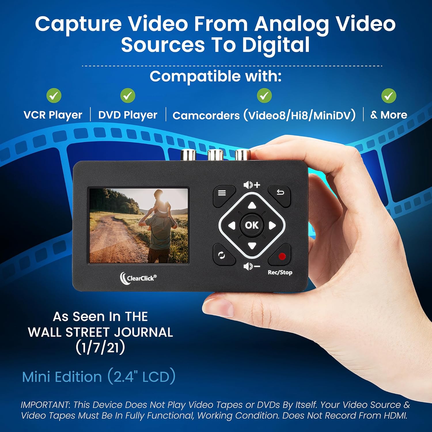 ClearClick ClearClick Video to Digital Converter 2.0 Mini Edition Record Video from VCR VHS Tapes AV RCA Hi8 Camcorder DVD Gaming Systems - View 2 of 6