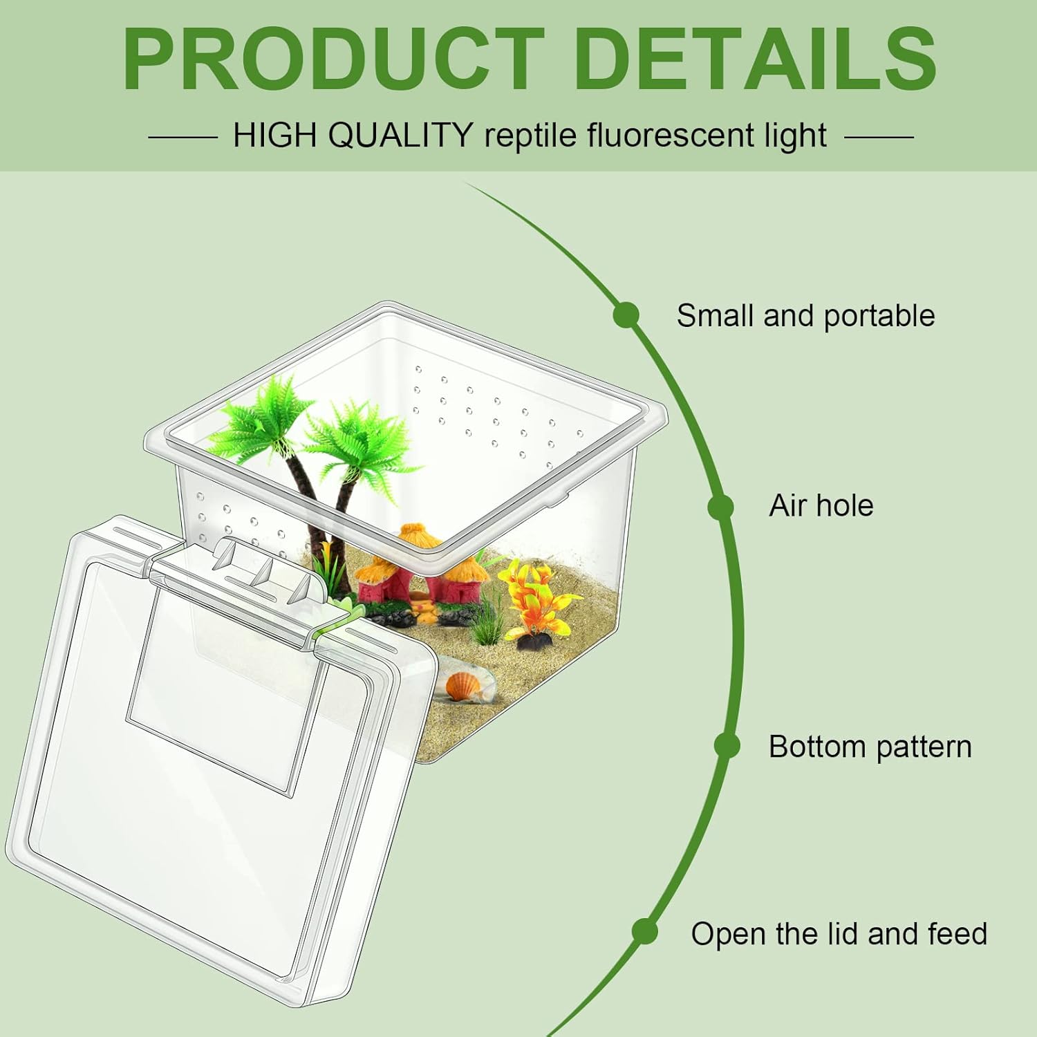 Nuanchu 20 Pcs Insect Spider Terrariums Breeding Box Transparent Reptile Hatching Container for Scorpion Gecko Tortoise Centipede Tarantula - View 3 of 7