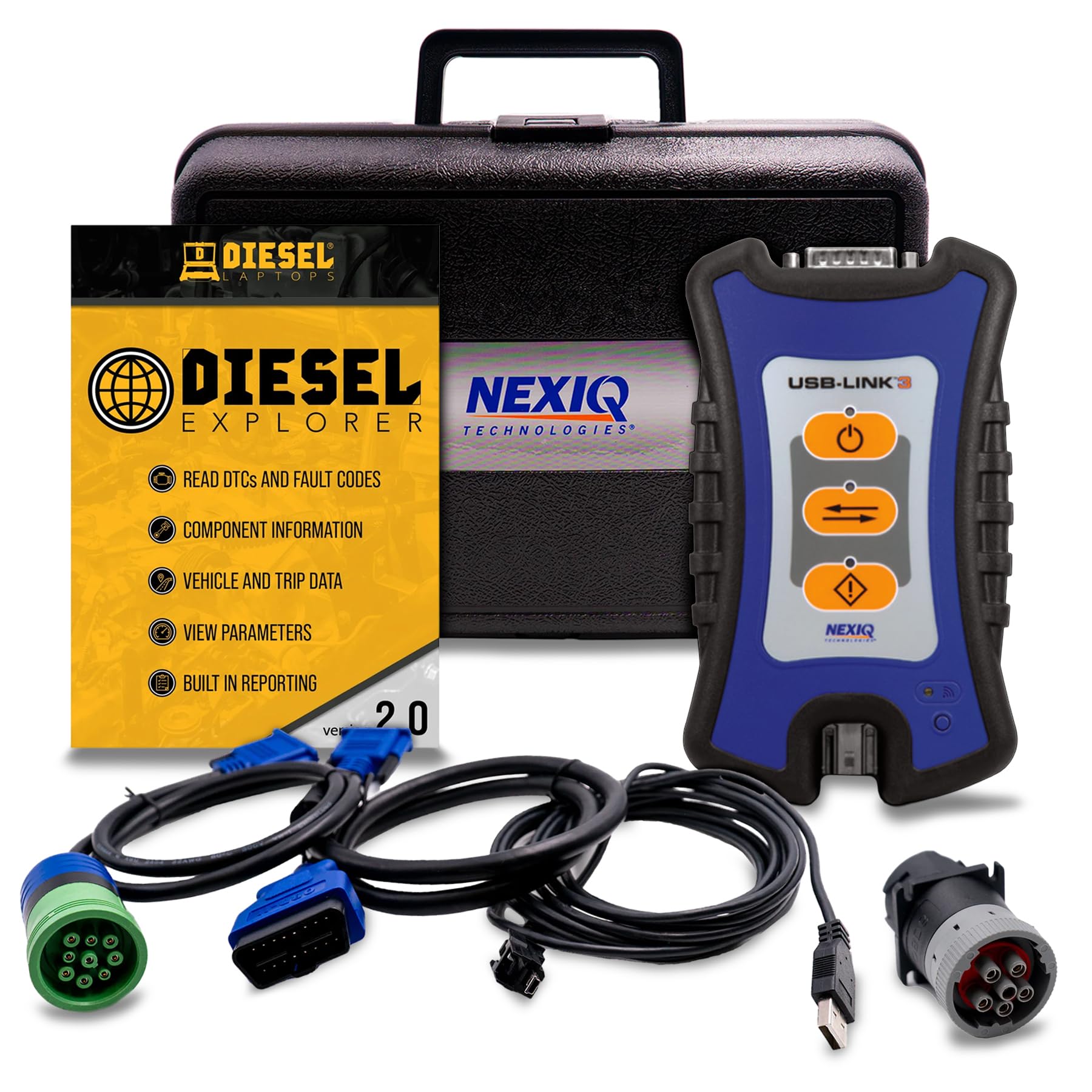 Diesel Laptops Diesel Laptops Nexiq USB Link 3 Wireless Edition Diagnostic Software with Bluetooth and WiFi for Fast Vehicle Repairs
