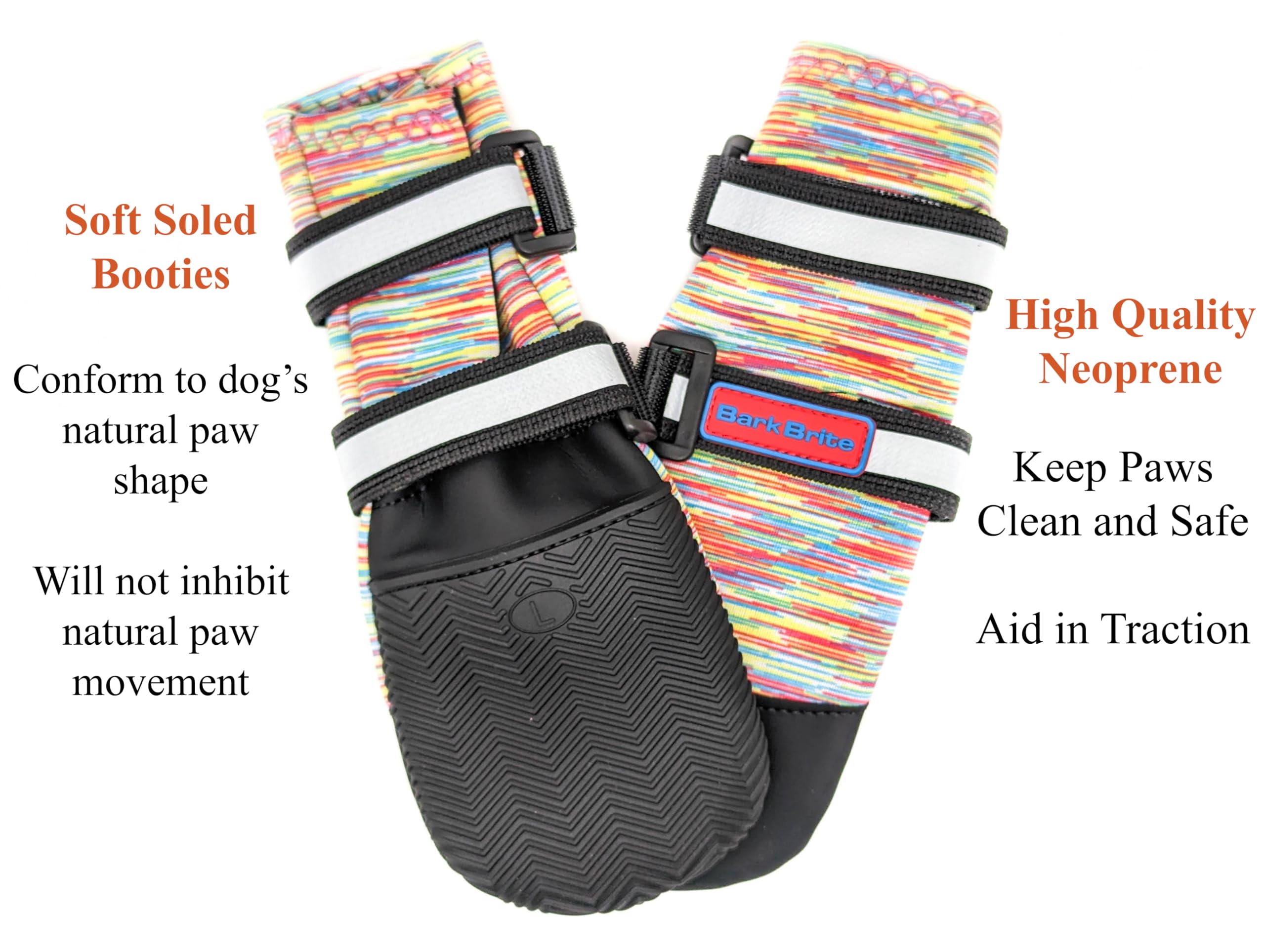 Bark Brite All Weather Neoprene Dog Boots with Reflective Straps Available in 5 Sizes Turquoise XL - View 3 of 7
