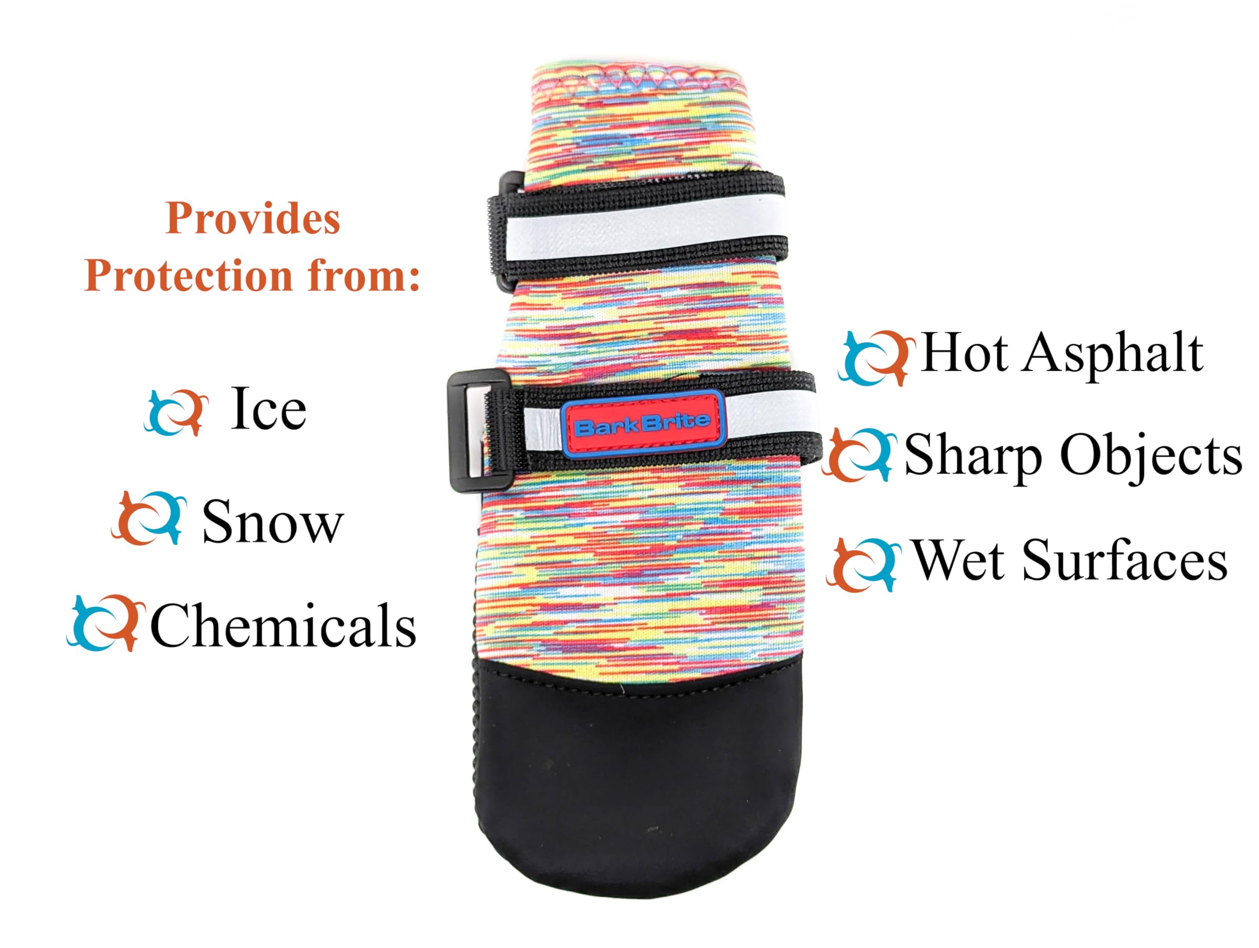 Bark Brite All Weather Neoprene Dog Boots with Reflective Straps Available in 5 Sizes Turquoise XL - View 4 of 7
