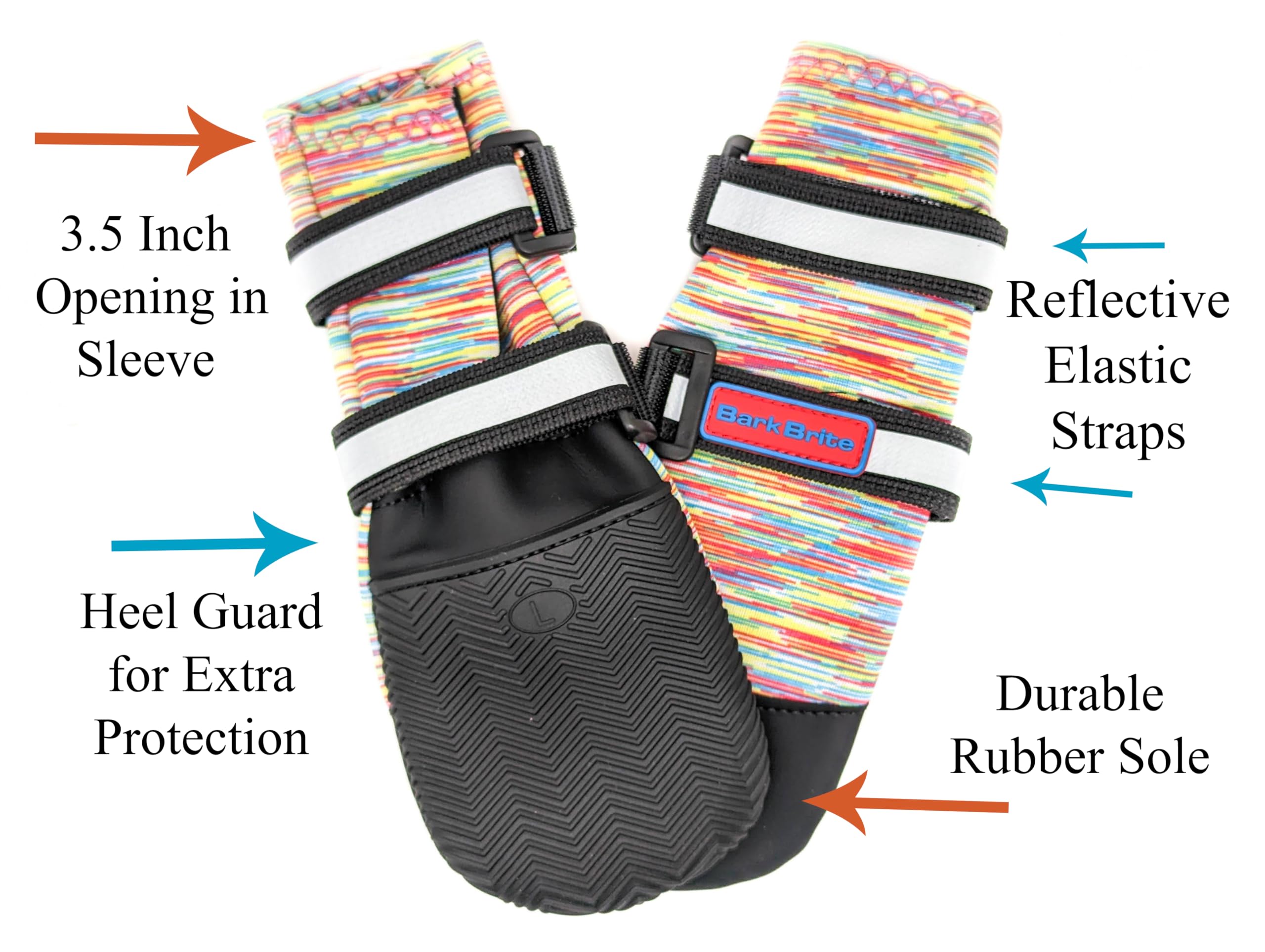 Bark Brite All Weather Neoprene Dog Boots with Reflective Straps Available in 5 Sizes Turquoise XL - View 5 of 7