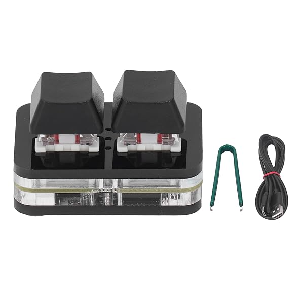 GOWENIC GOWENIC 2 Keys Red Axis USB Mechanical Gaming Keyboard Hotswap Mini One Handed with Macro Programming Black - View 9 of 11